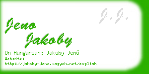 jeno jakoby business card