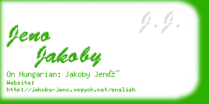 jeno jakoby business card
